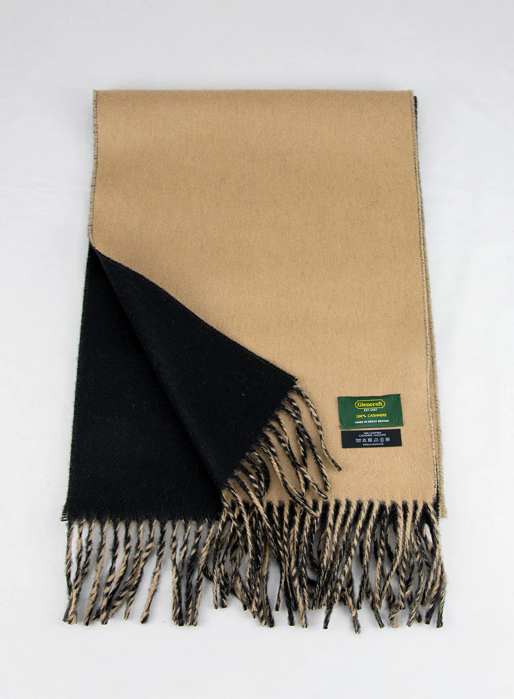 100% Cashmere Stole Wide Scarf Reversible - Image 3