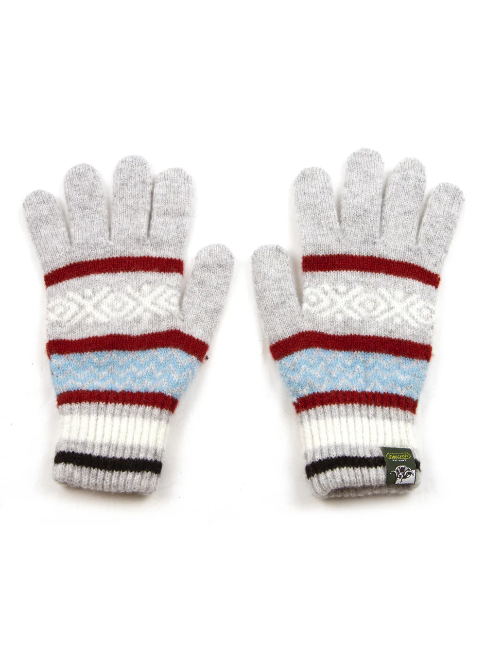 100% Lambswool Fair Isle Ladies Knitted Gloves - Image 8