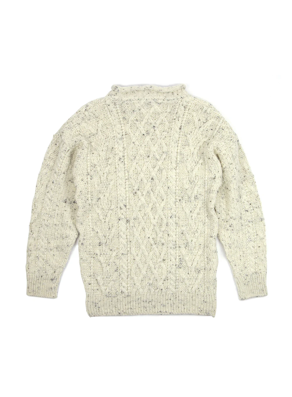 Roll Collar British Wool Aran Jumper - Image 4
