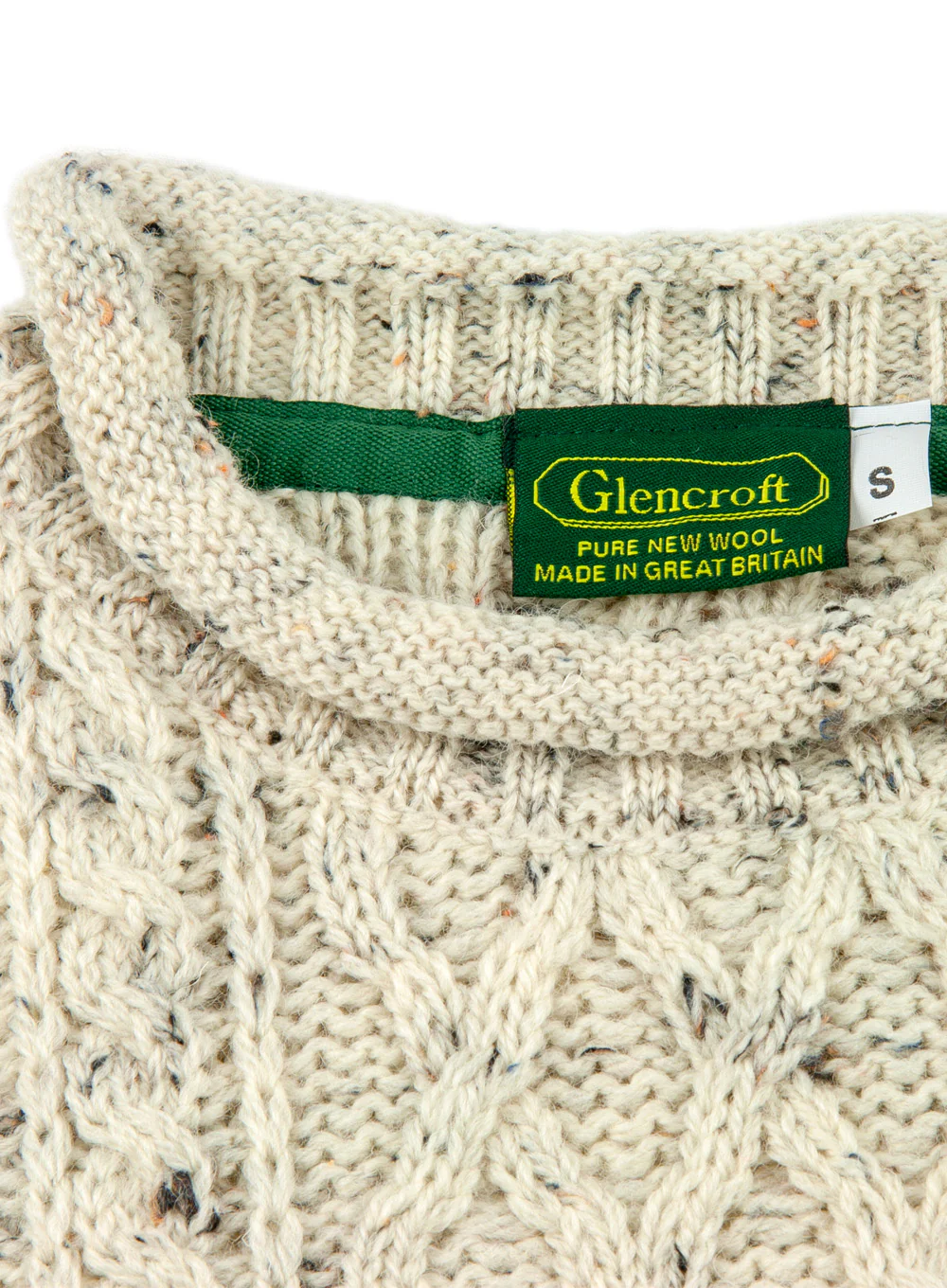Roll Collar British Wool Aran Jumper - Image 5