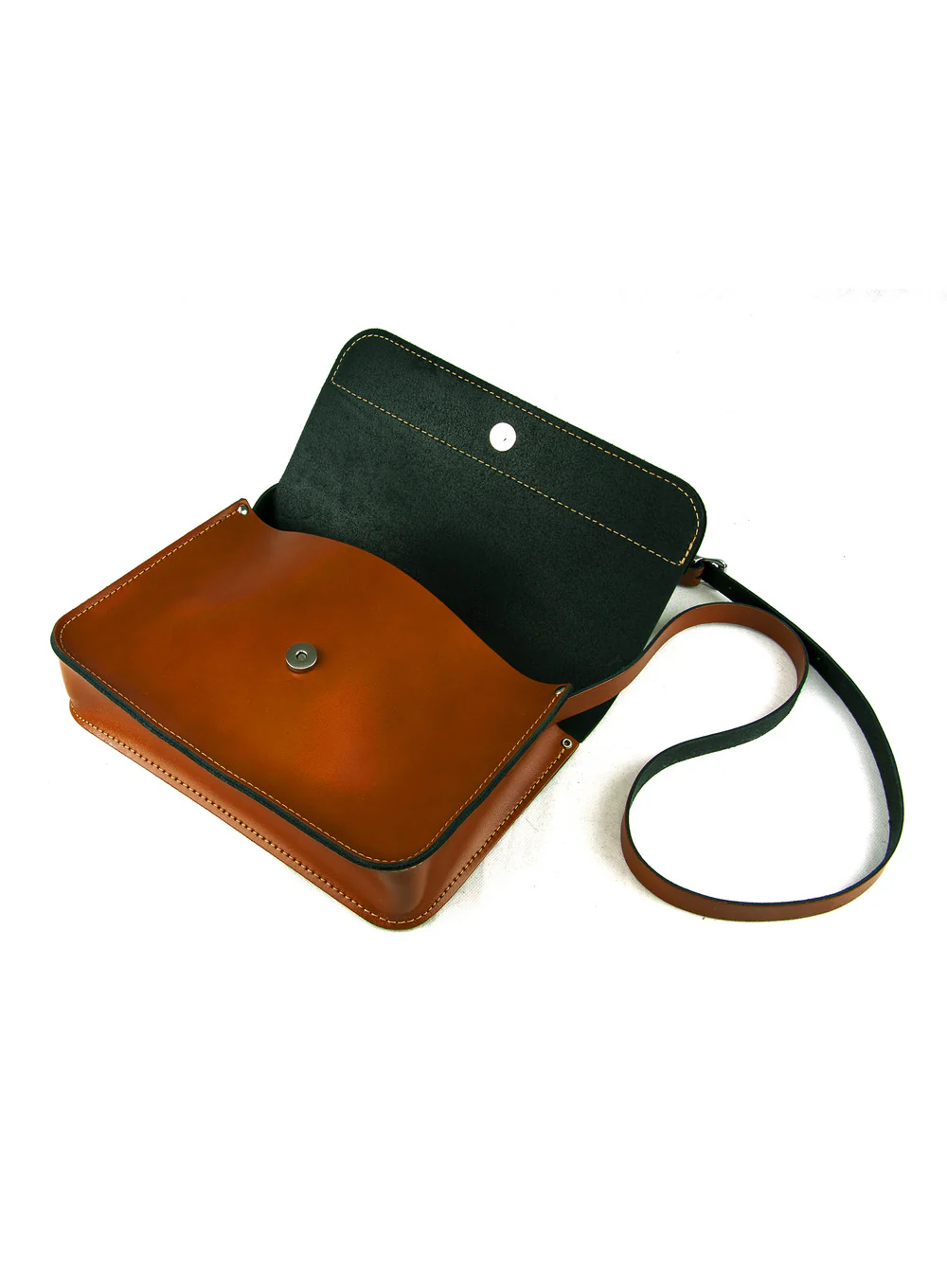 11 Inch Crossbody Saddle Bag Real Leather - Image 4
