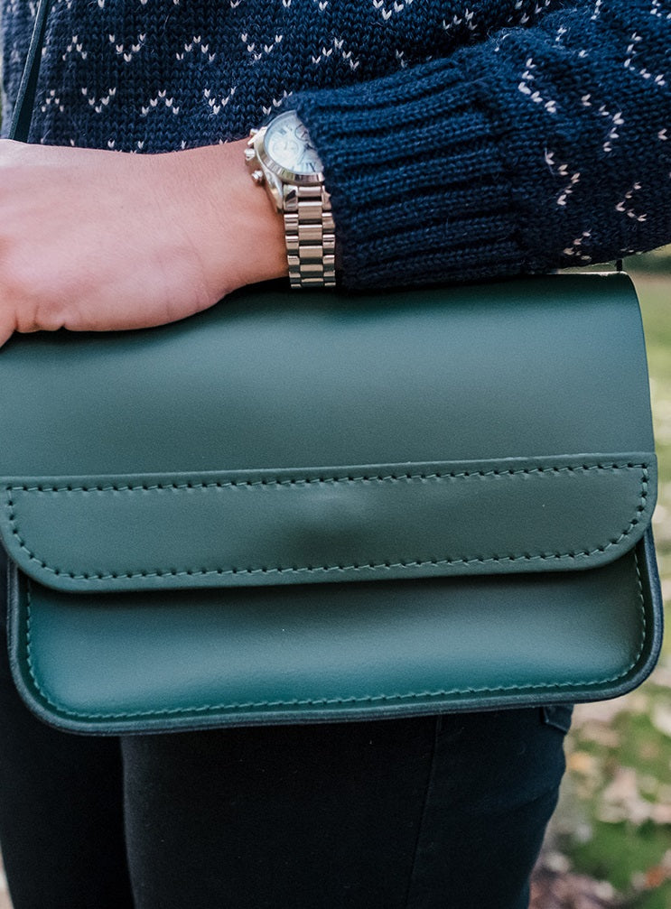 9 Inch Crossbody Saddle Bag Real Leather - Image 3