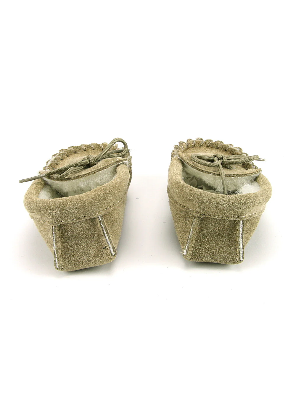 British Made Children's Moccasin Slippers Beige - Image 3