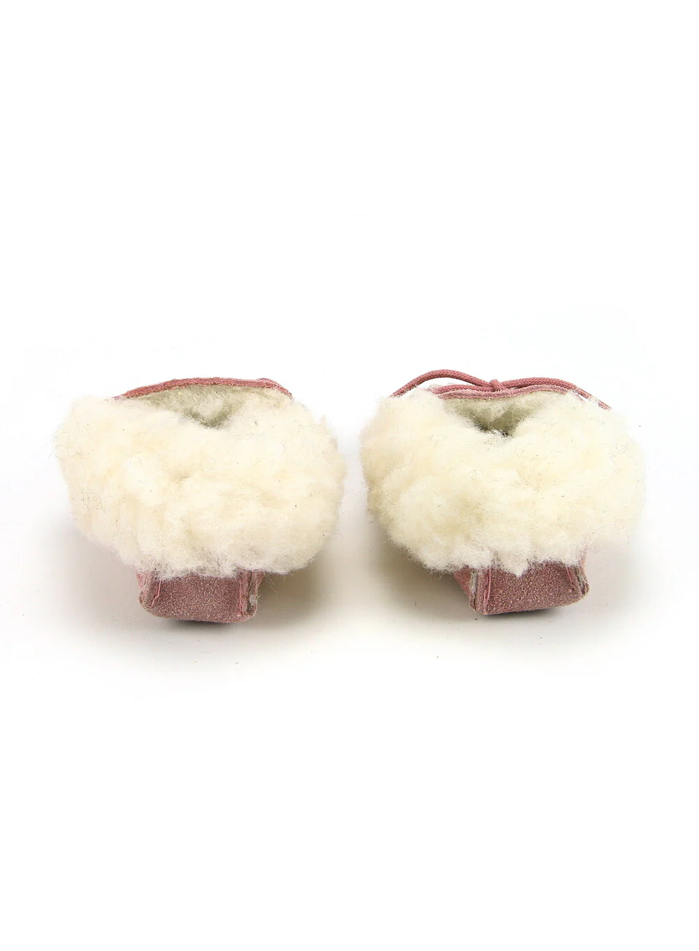 British Made Pink Children's Moccasins with Collar - Image 3