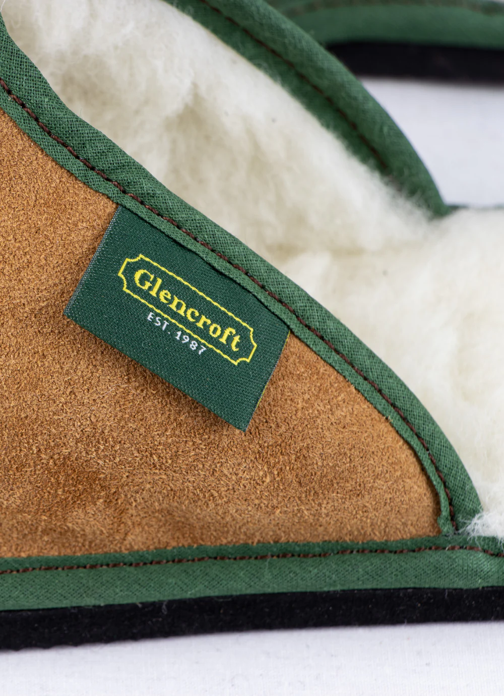British Made Wool Lined Suede Mule with Sole - Image 3