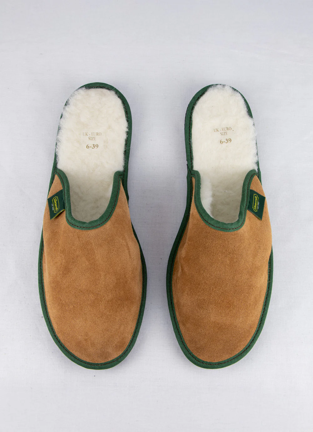 British Made Wool Lined Suede Mule with Sole - Image 5