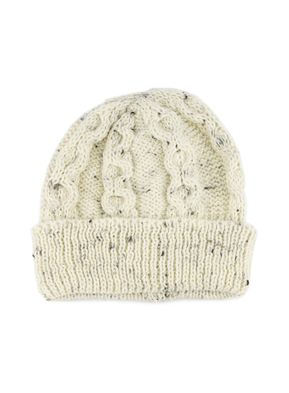 British Wool Aran Beanie Hat - Image 3