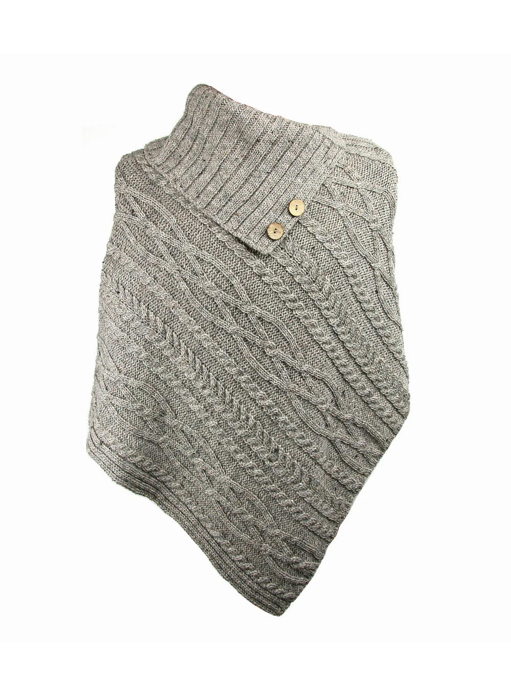 British Wool Ladies Aran Poncho - Image 4