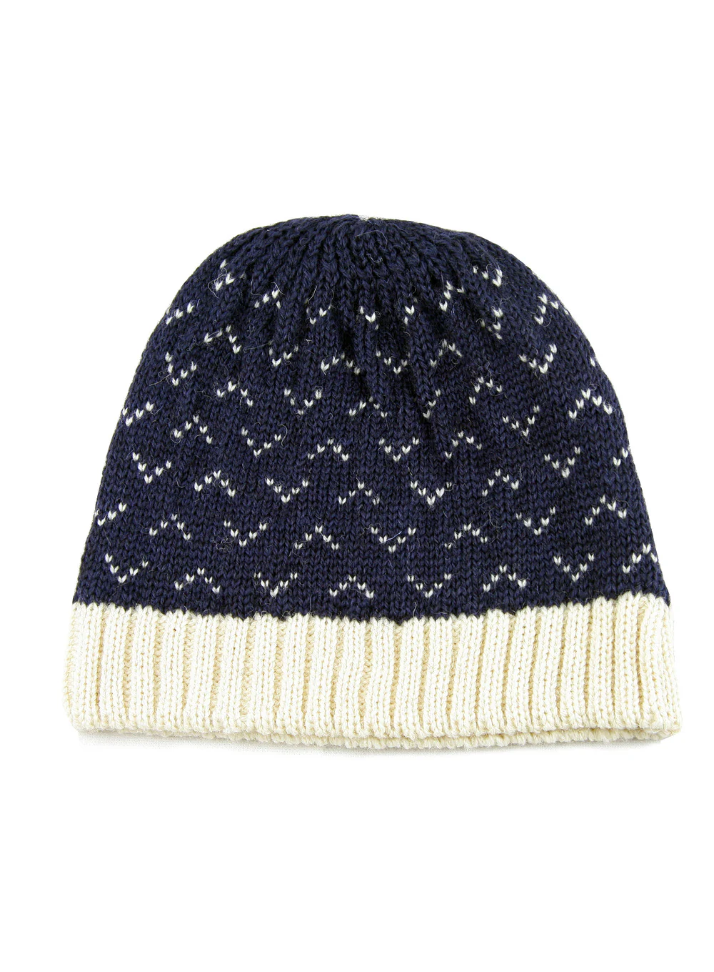 British Wool Navy Saxon Beanie Hat - Image 3