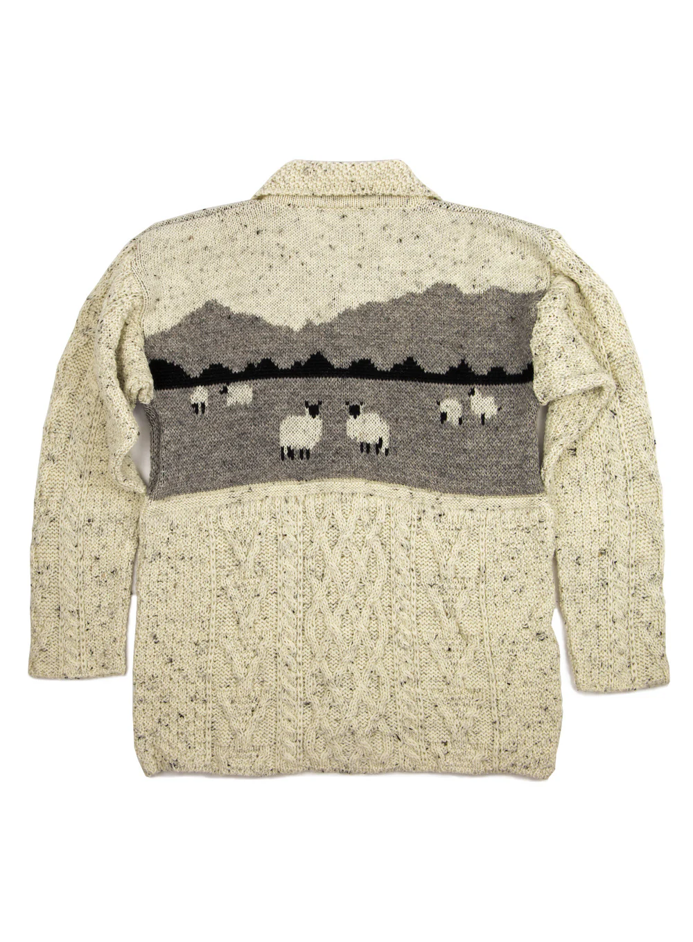 Dales Sheep British Wool Aran Cardigan - Image 3