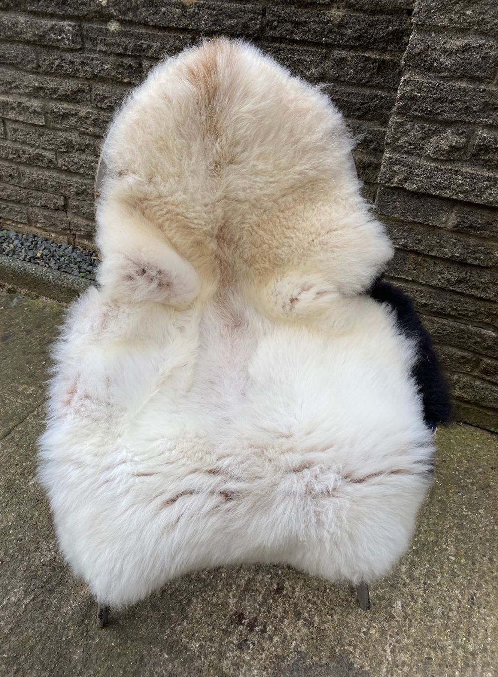 Brixton Cream Badger Face Welsh Mountain Sheepskin Rug