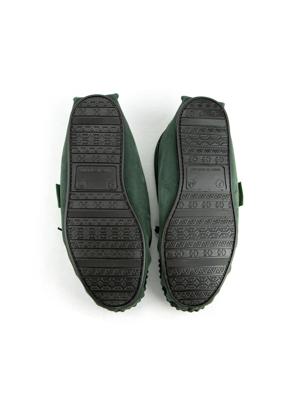 Green Suede Lambswool Moccasins with Sole - Image 5