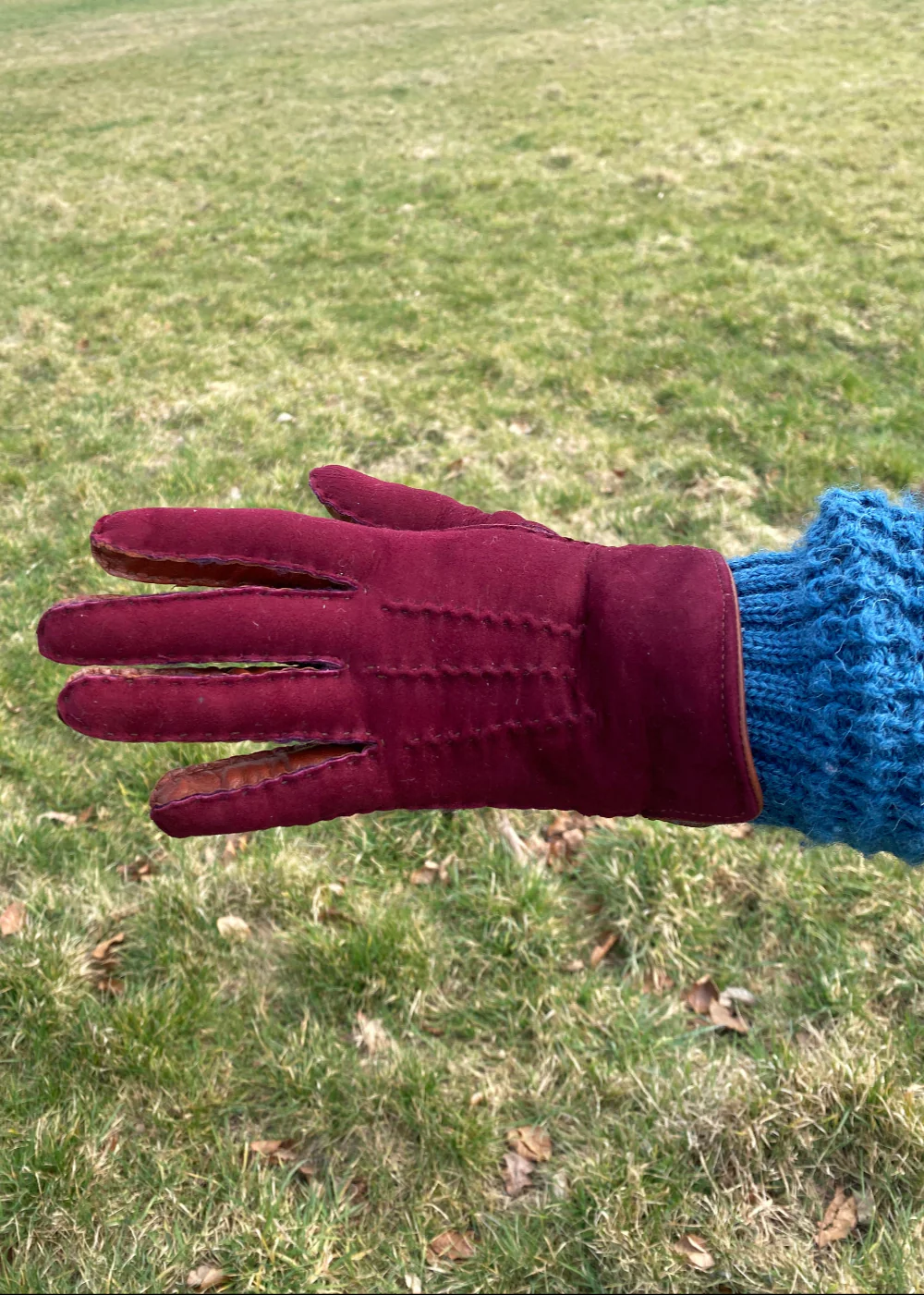 Hand Stitched Ladies Leather Palm Lambskin Gloves - Image 4