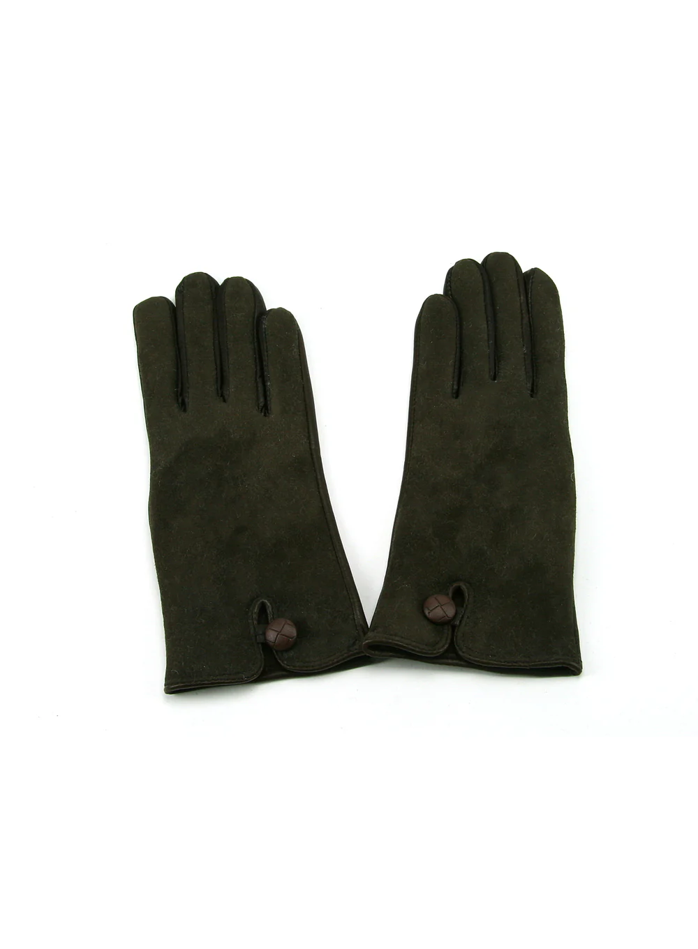 Ladies Slim Leather Palm Lambskin Gloves with Button - Image 9