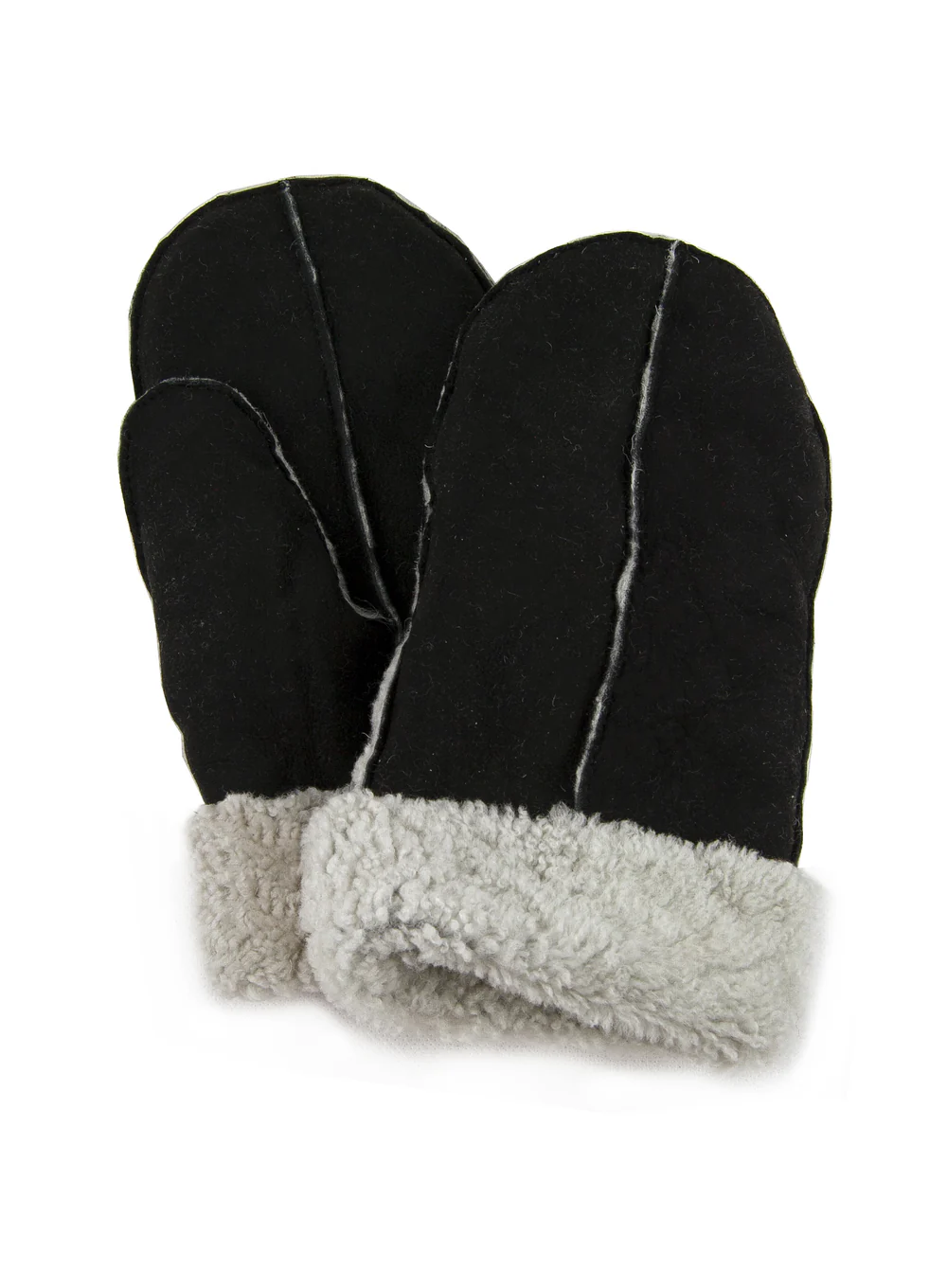 Ladies Pieced Sheepskin Mittens - Natural Colours - Image 7