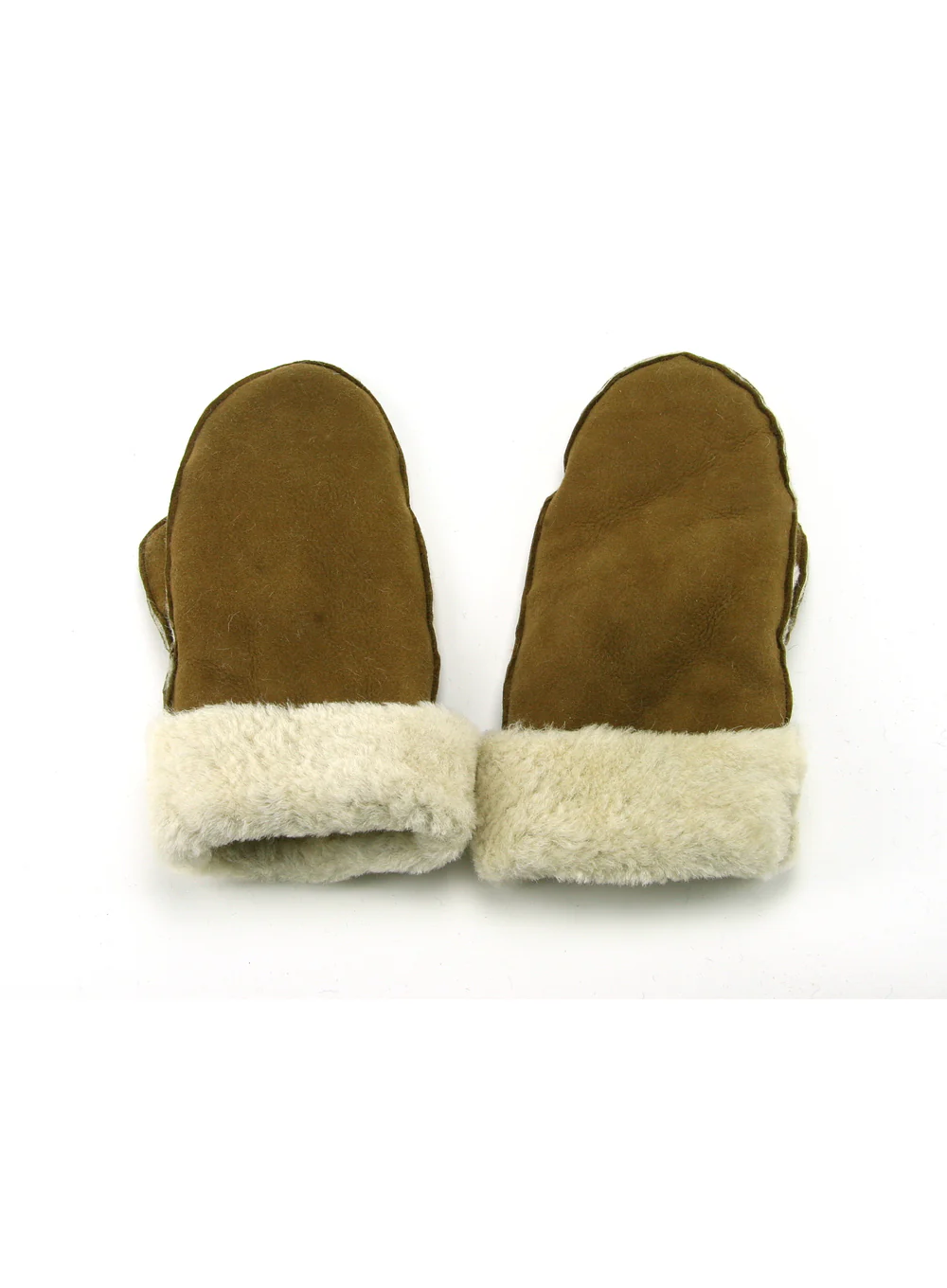 Ladies Whole Piece Sheepskin Mittens - Natural Colours - Image 3
