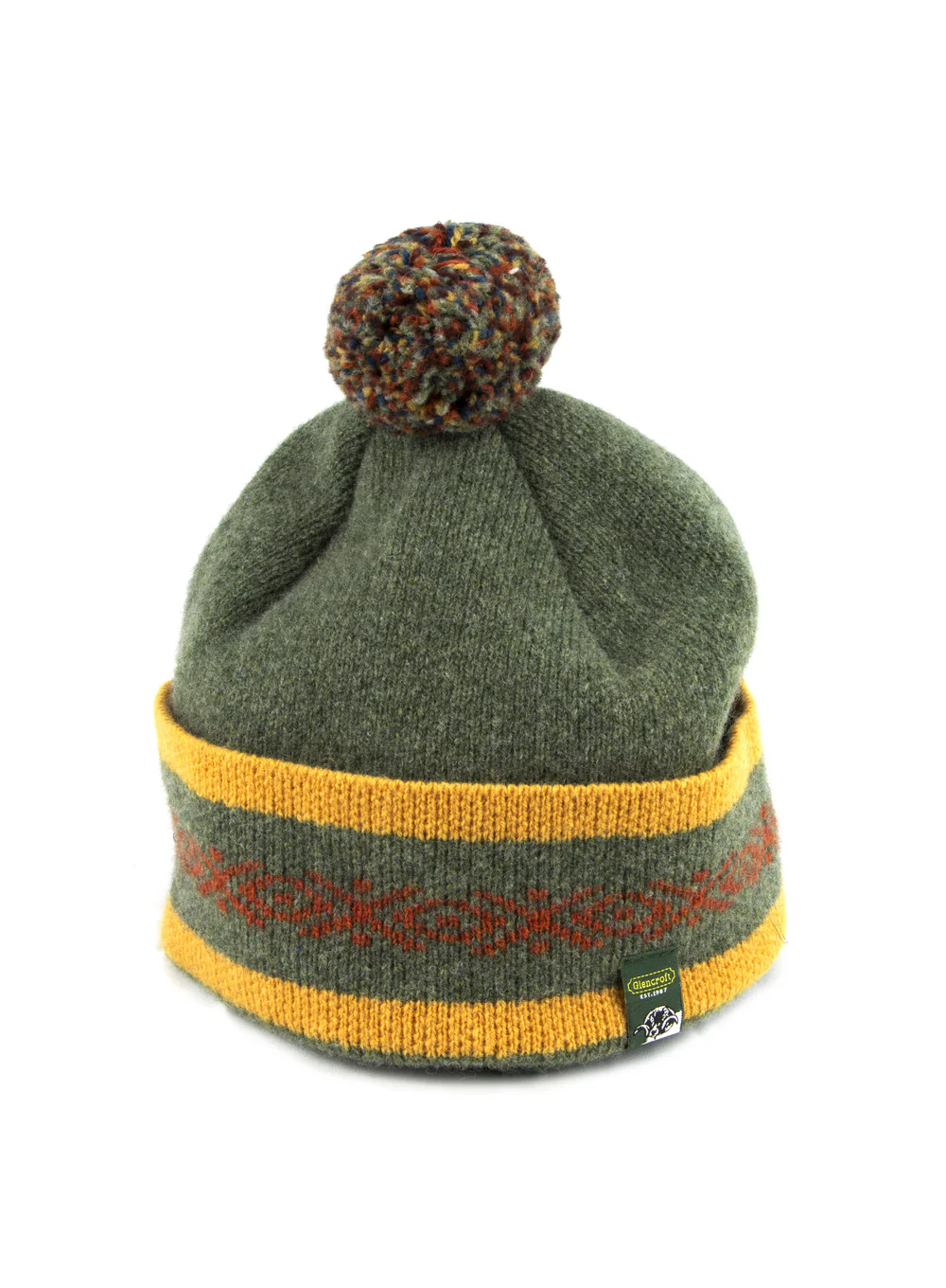 Lambswool Fair Isle Beanie Hats with Bobble - Image 5