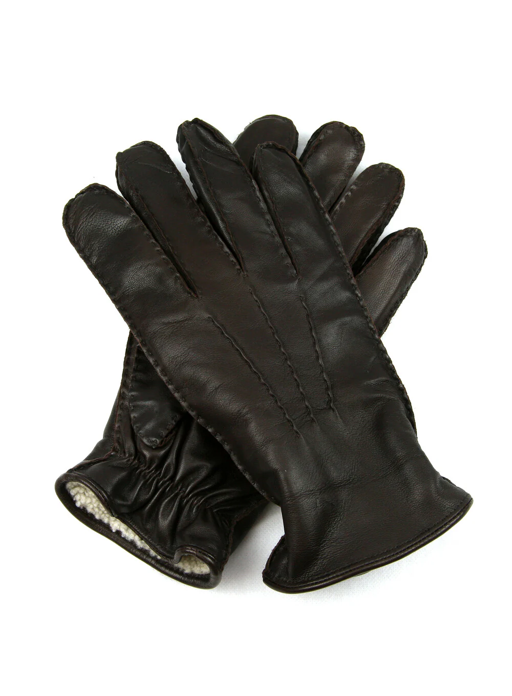 Luxury Men's Hand Sewn Lambskin Lined Leather Gloves - Image 8