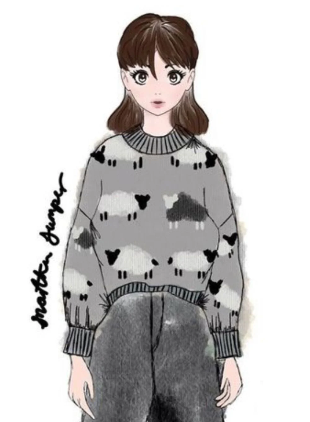 Martha British Wool Sheep Cropped Jumper - Image 4