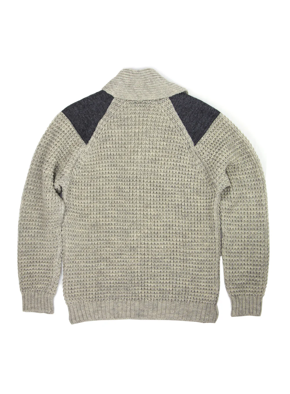 Shawl Collar British Wool Yorkshire Tweed Patch Cardigan - Image 3