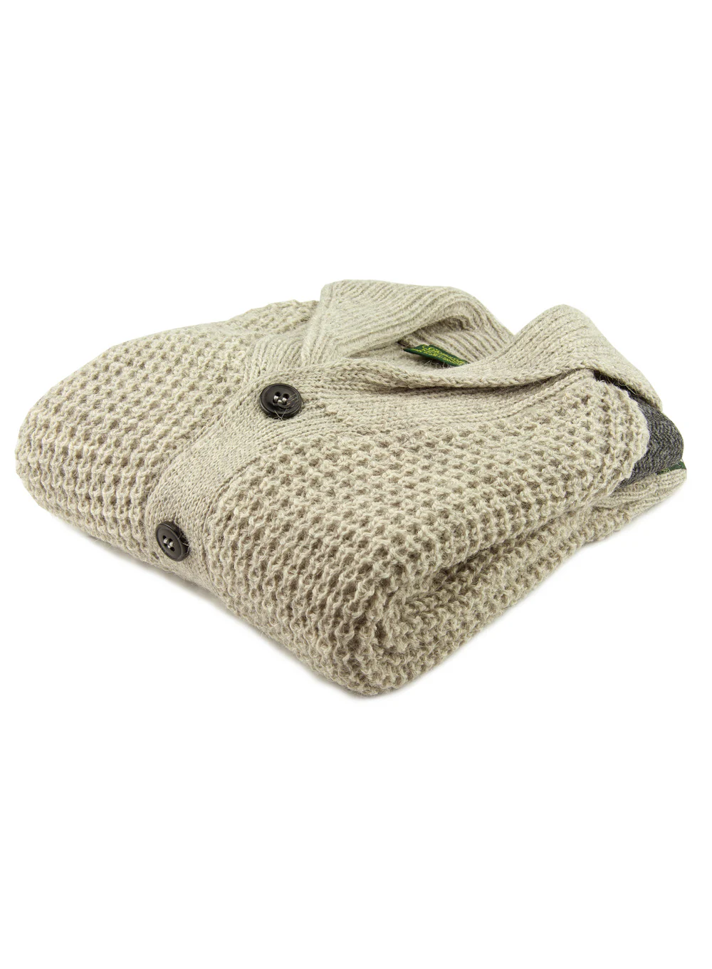 Shawl Collar British Wool Yorkshire Tweed Patch Cardigan - Image 5