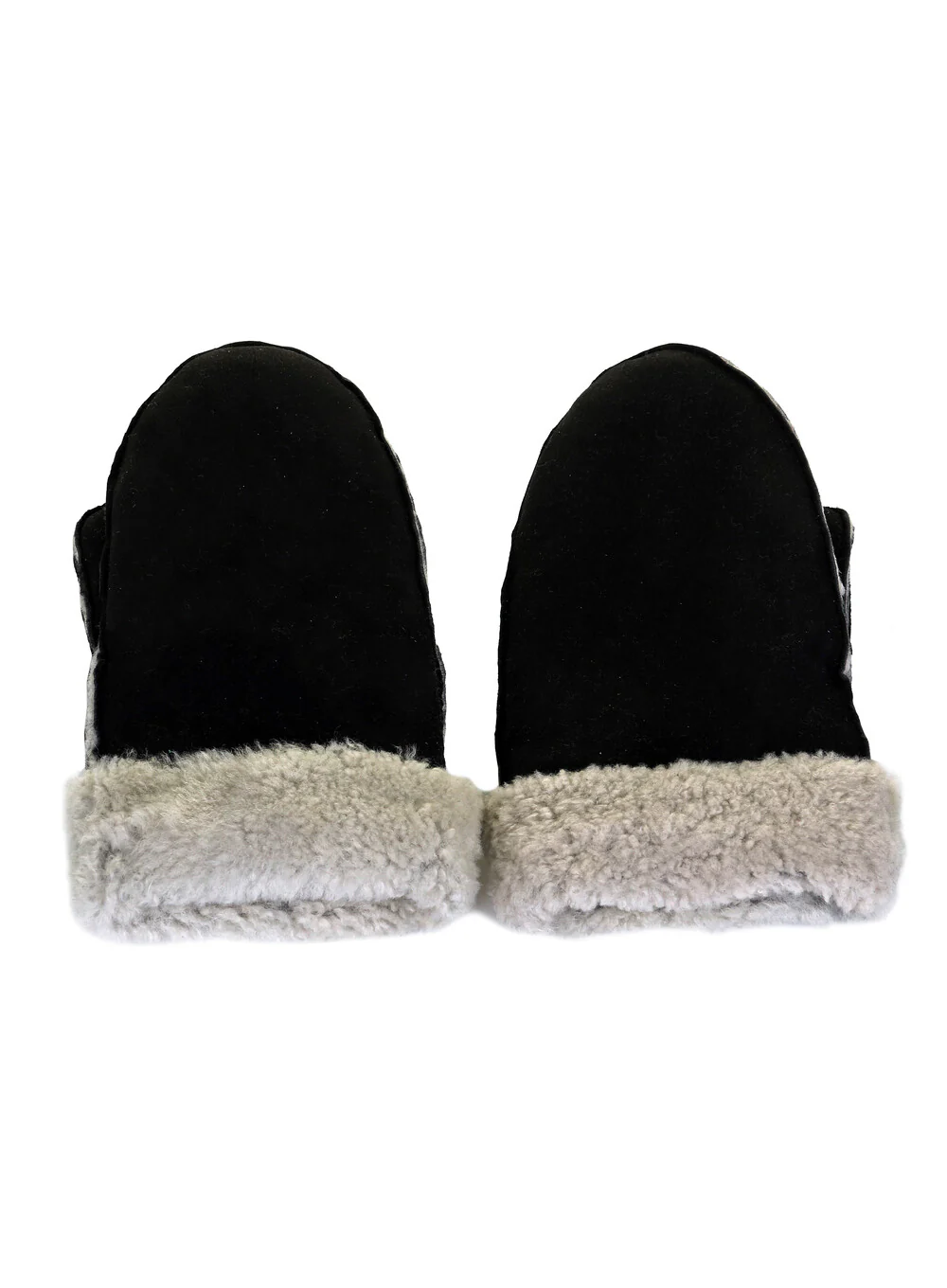 Ladies Whole Piece Sheepskin Mittens - Natural Colours - Image 7