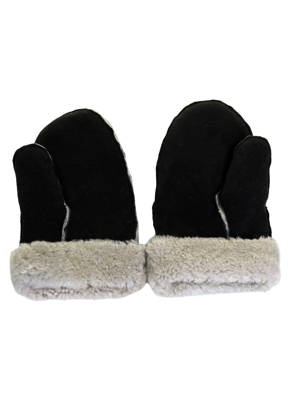 Ladies Whole Piece Sheepskin Mittens - Natural Colours - Image 6
