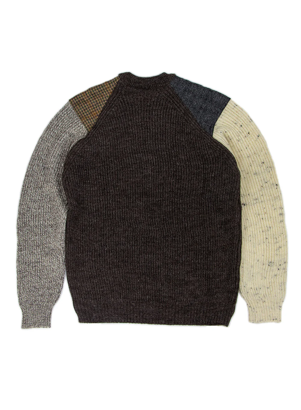 Multi-Colour Wool Tweed Patch British Wool Jumper - Image 4
