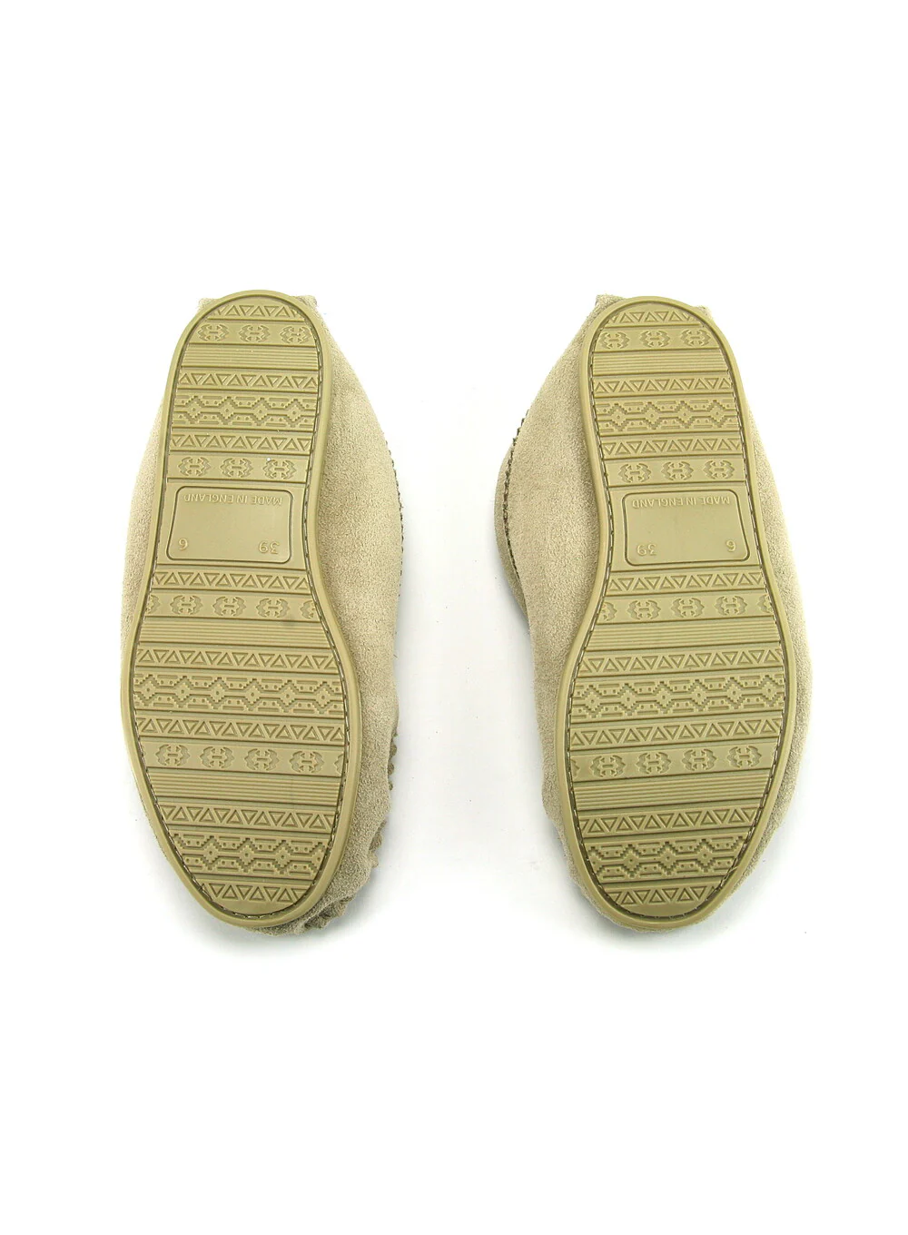 Natural Suede Lambswool Moccasins with Sole - Image 7