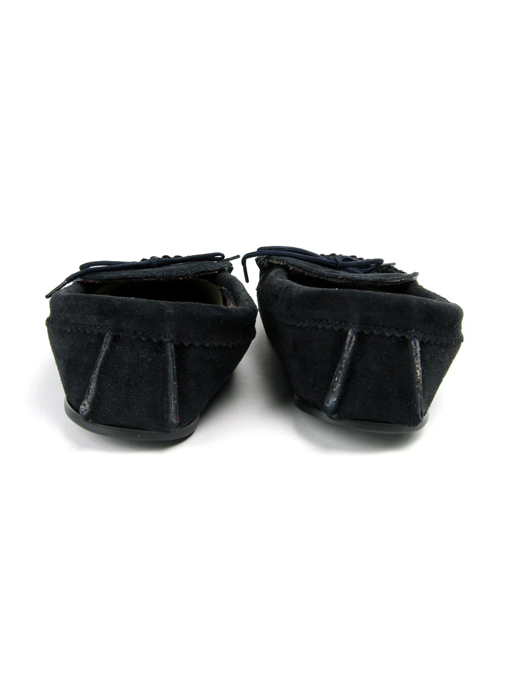 Navy Moccasins with Tartan Fabric Lining - Image 3