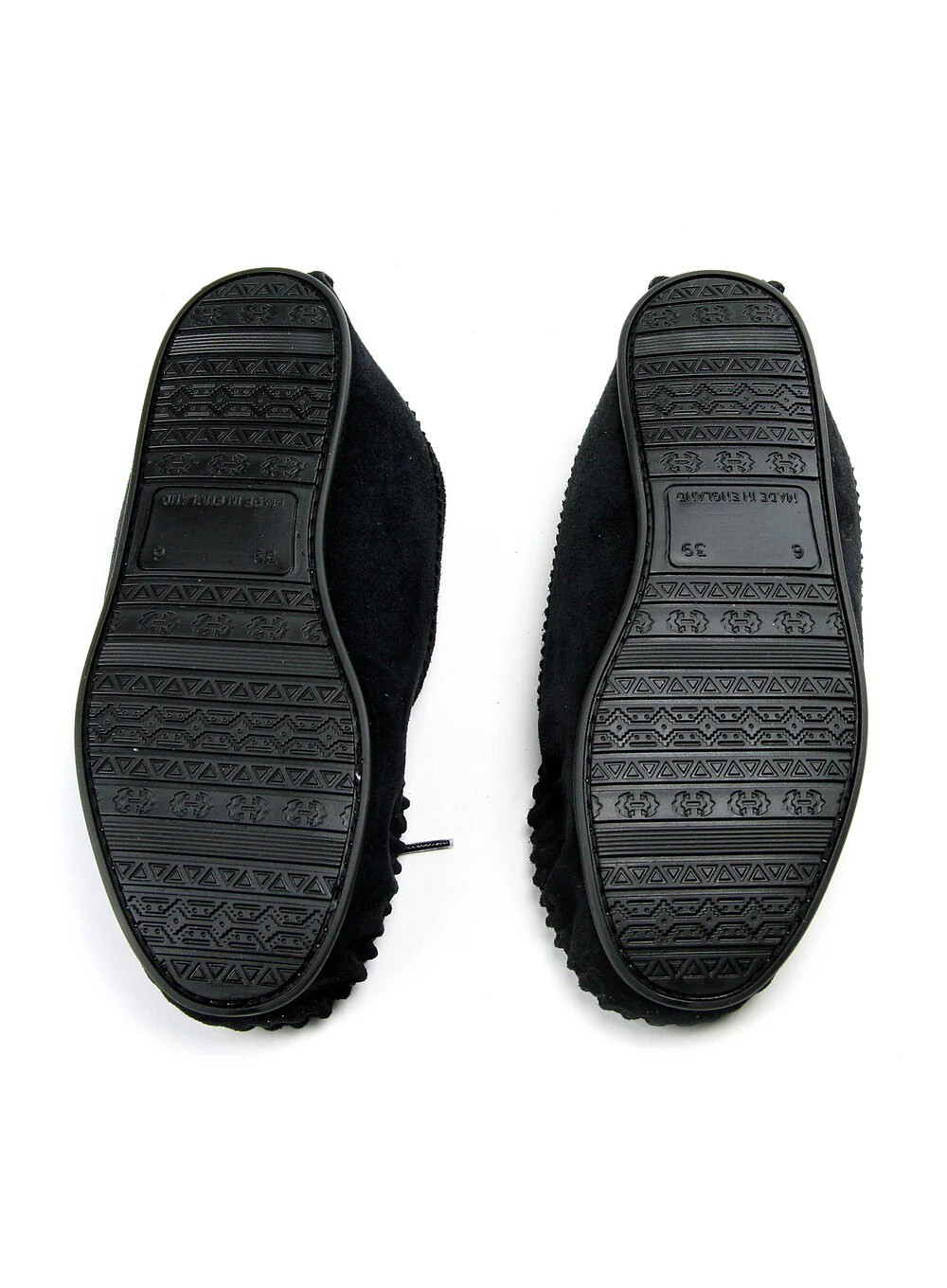 Navy Moccasins with Tartan Fabric Lining - Image 5