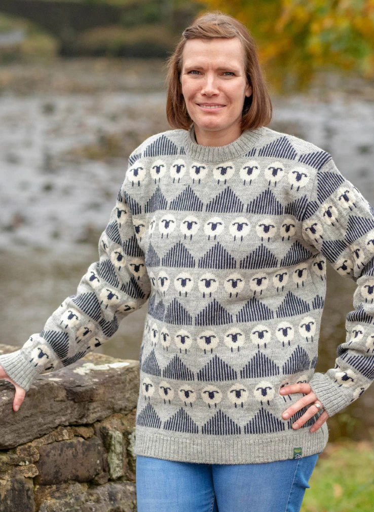 Phoebe Repeating Sheep British Wool Jumper - Image 2