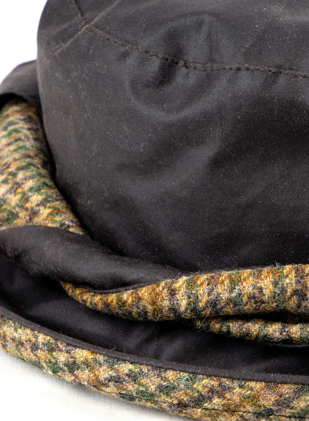 Waxed Cotton and Tweed Twister Hat - Image 3