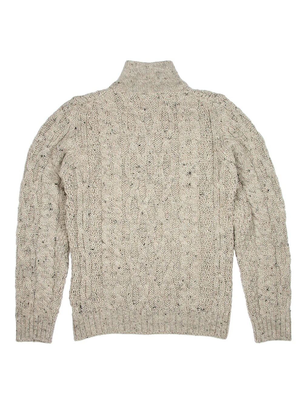 Keasden Zip Neck Aran British Wool Jumper - Image 6